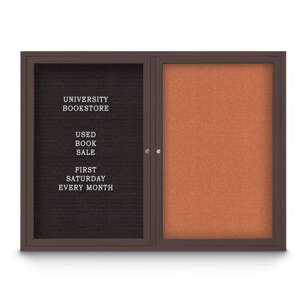 Corkboard, 24"x36", Surf/Bronze